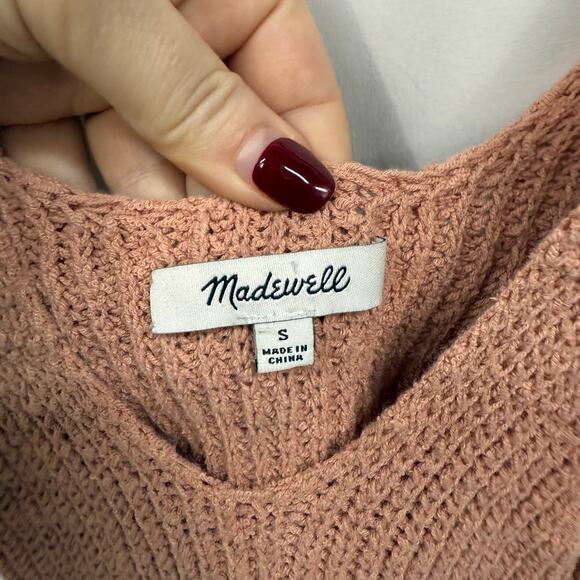 Madewell Monterey Knit Sweater Tank Top Pink Peach Cotton Blend Small - Picture 2 of 5